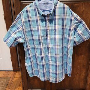 Men's Izod Button Down Plaid Shirt 3XLT